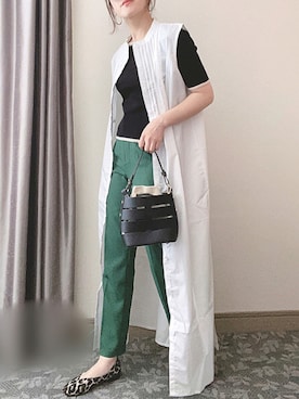 「RODE SKO」｜「アイテム（シャツワンピース）」を使った、Ⓜ︎さん（レディース・152cm）の秋コーディネート
