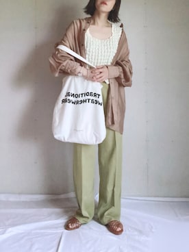 「AmbreNeige」｜「アイテム（スラックス）」を使った、Ⓜ︎さん（レディース・152cm）の夏コーディネート