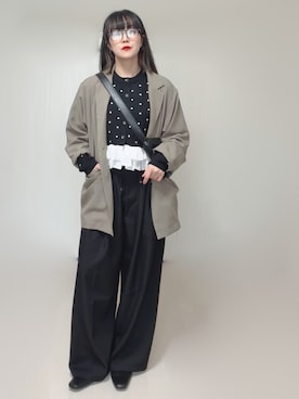 「アイテム（テーラードジャケット、ベージュ系）」を使った、Ⓜ︎さん（レディース・152cm）の秋コーディネート
