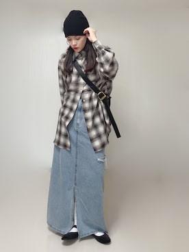「アイテム（シャツ/ブラウス）」を使った、Ⓜ︎さん（レディース・152cm）の秋コーディネート