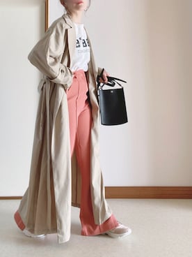 「RODE SKO」｜「アイテム（トレンチコート）」を使った、Ⓜ︎さん（レディース・152cm）の冬コーディネート