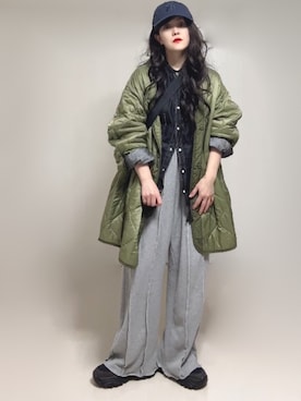 「アイテム（キャップ）」を使った、Ⓜ︎さん（レディース・152cm）の秋コーディネート