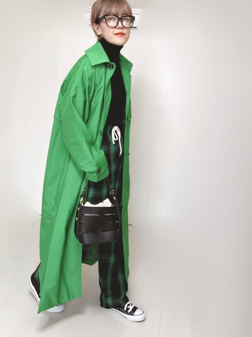 Green check relax pants / グリーンチェックリラックスパンツ（nana