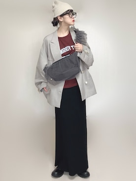 「アイテム（テーラードジャケット）」を使った、Ⓜ︎さん（レディース・152cm）の秋コーディネート