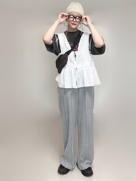 「アイテム（スウェットパンツ）」を使った、Ⓜ︎さん（レディース・152cm）の夏コーディネート