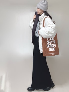 「アイテム（ベスト）」を使った、Ⓜ︎さん（レディース・152cm）の冬コーディネート