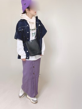 「AS KNOW AS plus（アズノゥアズプラス）のアイテム（ニットキャップ/ビーニー）」を使った、Ⓜ︎さん（レディース・152cm）の秋コーディネート