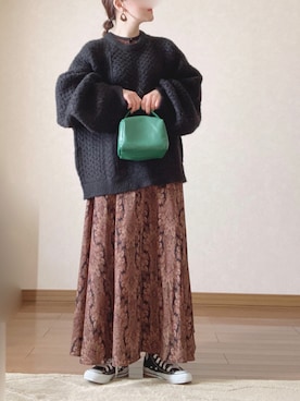 「INASTUDIOS（イーナストゥディオス）のアイテム」を使った、Ⓜ︎さん（レディース・152cm）の冬コーディネート