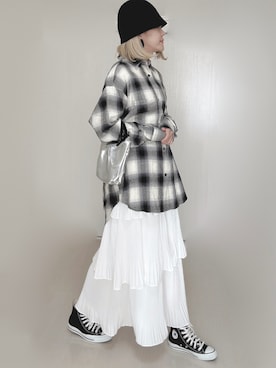 「CLEA（クレア）のアイテム（スカート）」を使った、Ⓜ︎さん（レディース・152cm）の秋コーディネート
