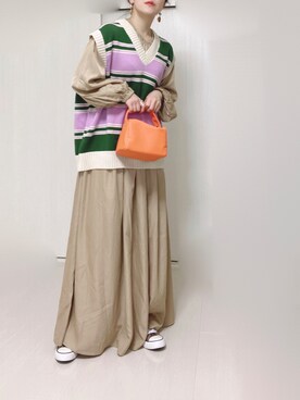 「H.Warren（エイチウォーレン）のアイテム」を使った、Ⓜ︎さん（レディース・152cm）の春コーディネート