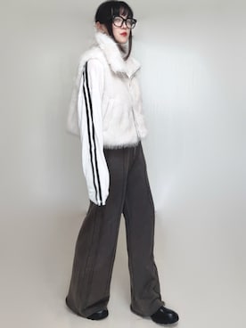 「アイテム（スウェットパンツ）」を使った、Ⓜ︎さん（レディース・152cm）の秋コーディネート