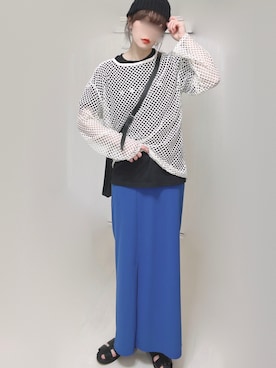 「BAYBLO（ベイブロ）のアイテム（帽子）」を使った、Ⓜ︎さん（レディース・152cm）の春コーディネート