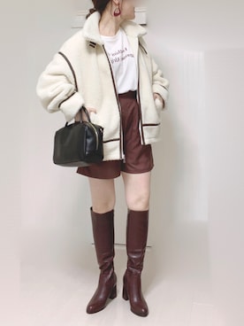 「RODE SKO」｜「アイテム（ブルゾン）」を使った、Ⓜ︎さん（レディース・152cm）の冬コーディネート