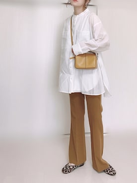 「RODE SKO」｜「アイテム（スラックス）」を使った、Ⓜ︎さん（レディース・152cm）の秋コーディネート