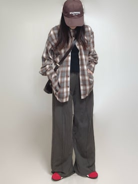 「アイテム（スウェットパンツ）」を使った、Ⓜ︎さん（レディース・152cm）の秋コーディネート