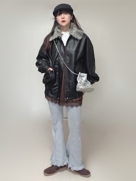 「WC（ダブル シー）のアイテム」を使った、Ⓜ︎さん（レディース・152cm）の秋コーディネート
