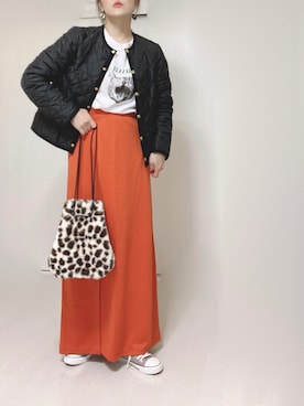 「猫」｜「アイテム（ジャケット/アウター）」を使った、Ⓜ︎さん（レディース・152cm）の秋コーディネート