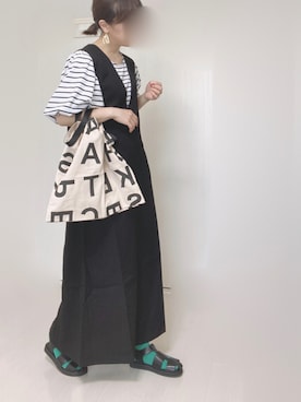 「カラーソックス」｜「アイテム（ジャンパースカート）」を使った、Ⓜ︎さん（レディース・152cm）の夏コーディネート