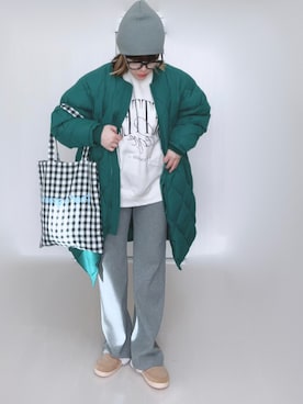 「CORNERS（コーナーズ）のアイテム（ダウンジャケット/コート）」を使った、Ⓜ︎さん（レディース・152cm）の冬コーディネート