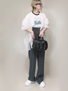 「RODE SKO」｜「アイテム（スラックス）」を使った、Ⓜ︎さん（レディース・152cm）の秋コーディネート