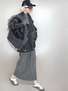 「tiptop（ティップトップ）のアイテム（ブルゾン）」を使った、Ⓜ︎さん（レディース・152cm）の冬コーディネート