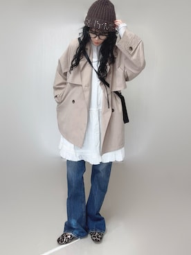 「EDWIN（エドウィン）のアイテム」を使った、Ⓜ︎さん（レディース・152cm）の春コーディネート