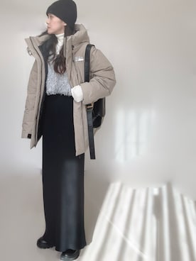 「FIRST DOWN（ファーストダウン）のアイテム（ダウンジャケット/コート）」を使った、Ⓜ︎さん（レディース・152cm）の冬コーディネート