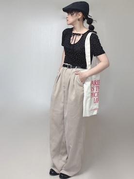 「tiptop（ティップトップ）のアイテム」を使った、Ⓜ︎さん（レディース・152cm）の夏コーディネート