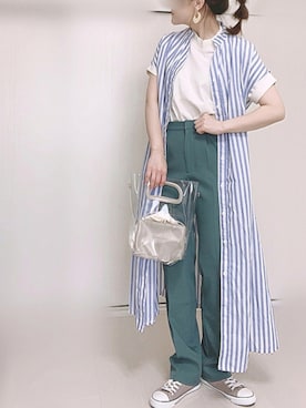 「sakishimatokyo」｜「アイテム（スラックス）」を使った、Ⓜ︎さん（レディース・152cm）の夏コーディネート