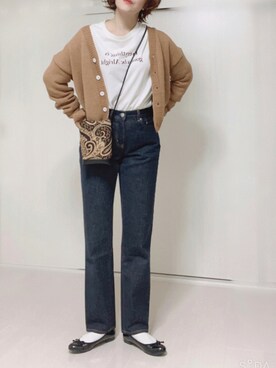 「アイテム（バレエシューズ）」を使った、Ⓜ︎さん（レディース・152cm）の秋コーディネート
