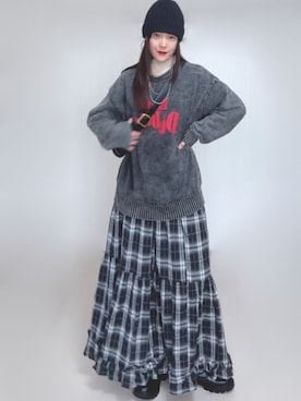 「アイテム（ニットキャップ/ビーニー）」を使った、Ⓜ︎さん（レディース・152cm）の秋コーディネート