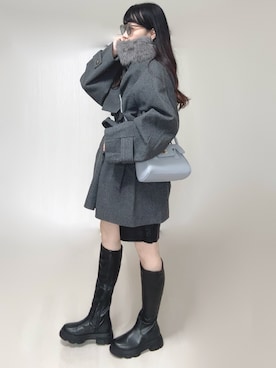 「アイテム（トレンチコート）」を使った、Ⓜ︎さん（レディース・152cm）の冬コーディネート