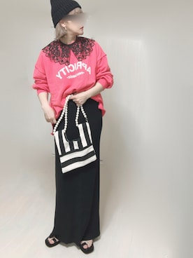 「BAYBLO（ベイブロ）のアイテム（帽子）」を使った、Ⓜ︎さん（レディース・152cm）の春コーディネート