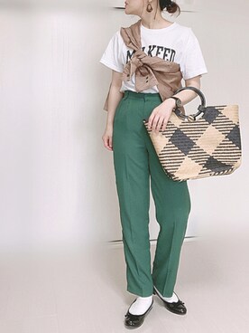 「RODE SKO」｜「アイテム（スラックス）」を使った、Ⓜ︎さん（レディース・152cm）の夏コーディネート