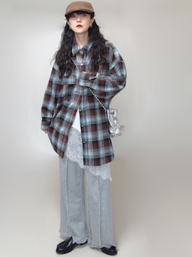 「アイテム（スウェットパンツ）」を使った、Ⓜ︎さん（レディース・152cm）の春コーディネート