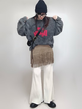 「アイテム（スカート）」を使った、Ⓜ︎さん（レディース・152cm）の秋コーディネート