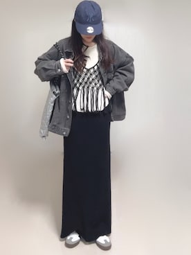 「アイテム（デニムジャケット）」を使った、Ⓜ︎さん（レディース・152cm）の秋コーディネート