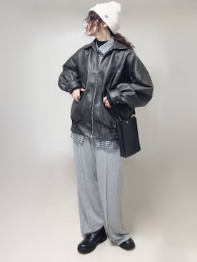 「アイテム（スウェットパンツ）」を使った、Ⓜ︎さん（レディース・152cm）の秋コーディネート