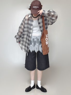 「tiptop（ティップトップ）のアイテム」を使った、Ⓜ︎さん（レディース・152cm）の夏コーディネート