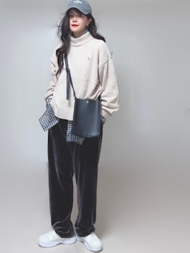 「アイテム（シャツ/ブラウス）」を使った、Ⓜ︎さん（レディース・152cm）の秋コーディネート