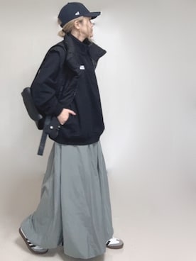 「アイテム（ダウンベスト）」を使った、Ⓜ︎さん（レディース・152cm）の秋コーディネート