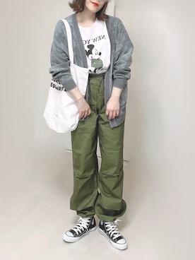 「feepur（フェピュール）のアイテム（カーゴパンツ）」を使った、Ⓜ︎さん（レディース・152cm）の春コーディネート