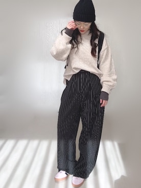 「アイテム（バックパック/リュック）」を使った、Ⓜ︎さん（レディース・152cm）の秋コーディネート