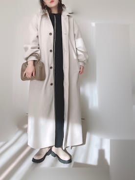 「Chillfar（チルファー）のアイテム（トレンチコート）」を使った、Ⓜ︎さん（レディース・152cm）の冬コーディネート
