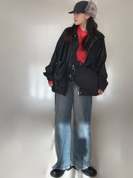 「Chillfar（チルファー）のアイテム」を使った、Ⓜ︎さん（レディース・152cm）の冬コーディネート