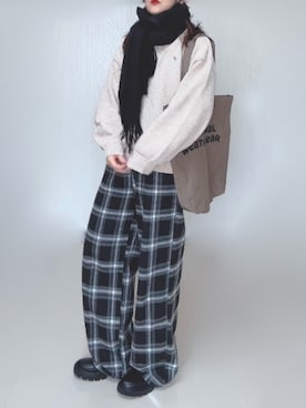 「アイテム（トートバッグ）」を使った、Ⓜ︎さん（レディース・152cm）の秋コーディネート