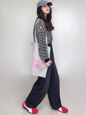 「アイテム（Tシャツ/カットソー）」を使った、Ⓜ︎さん（レディース・152cm）の秋コーディネート