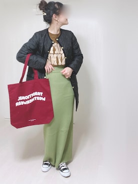 「スリット」｜「アイテム（その他アウター）」を使った、Ⓜ︎さん（レディース・152cm）の秋コーディネート