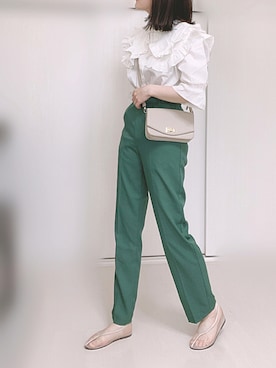 「sakishimatokyo」｜「アイテム（スラックス）」を使った、Ⓜ︎さん（レディース・152cm）の夏コーディネート