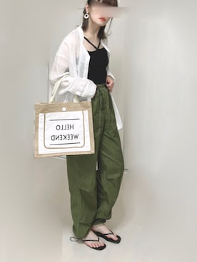 「feepur（フェピュール）のアイテム（カーゴパンツ）」を使った、Ⓜ︎さん（レディース・152cm）の夏コーディネート